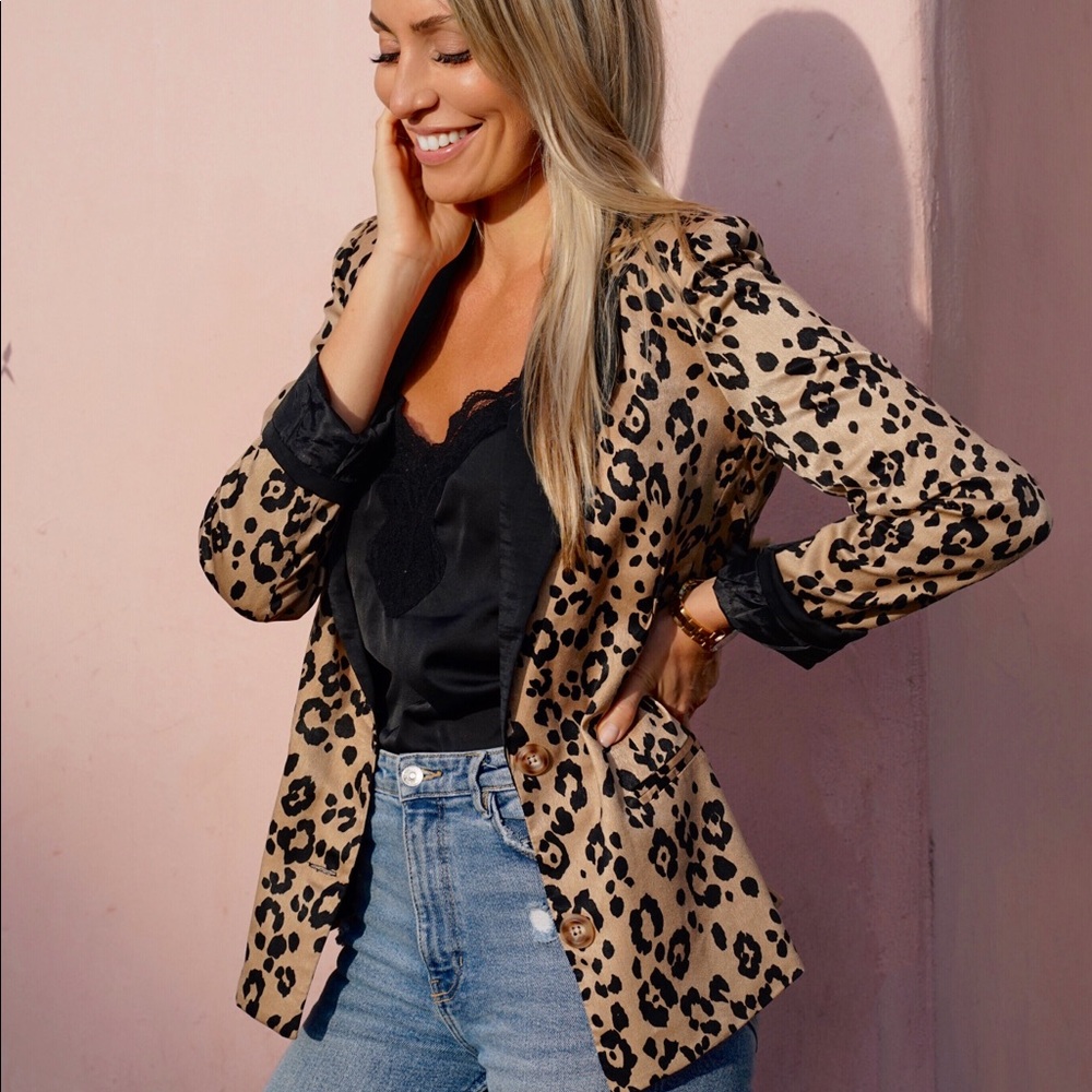 Cheetah print blazer